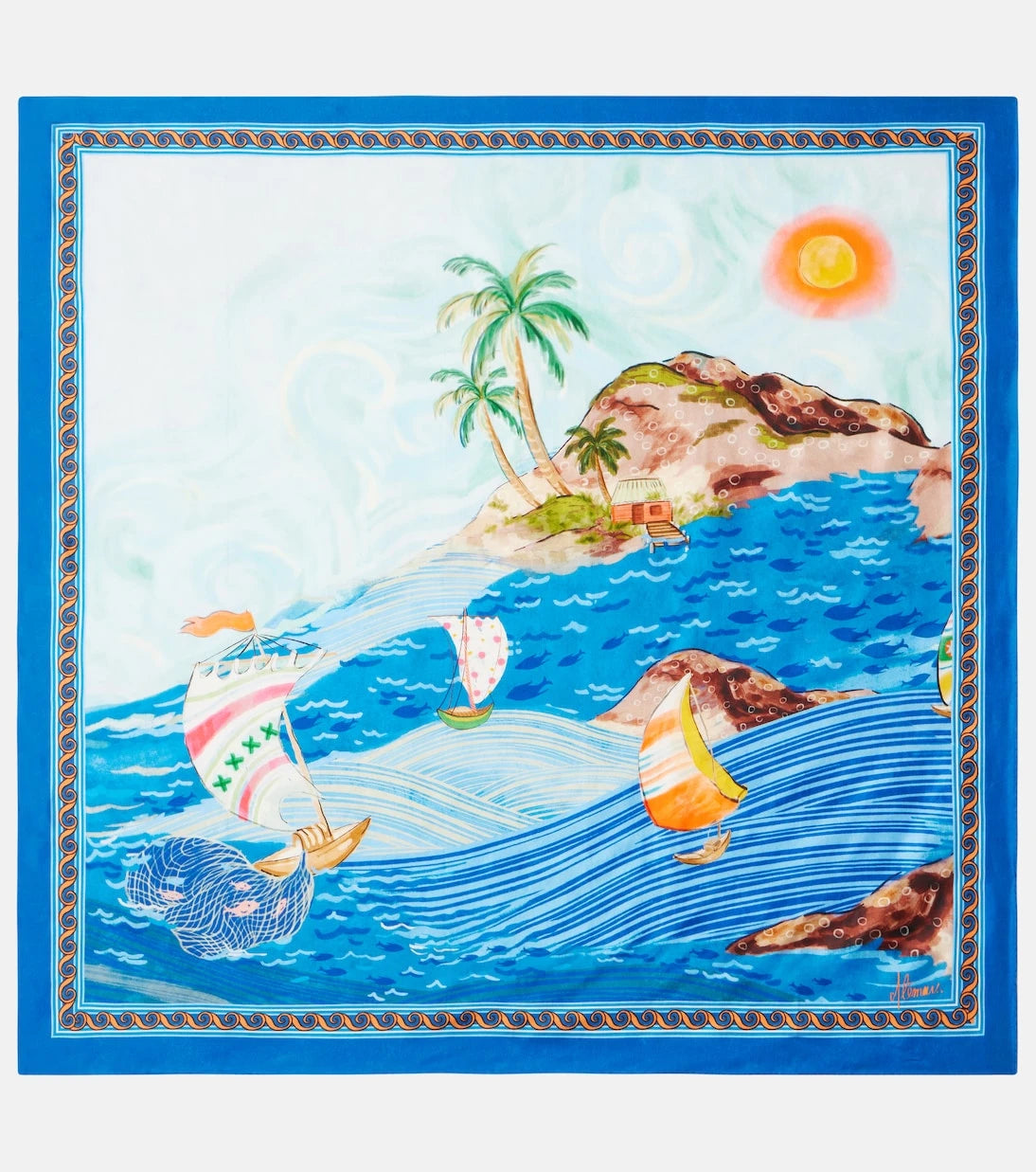 Alémais - Printed silk twill scarf