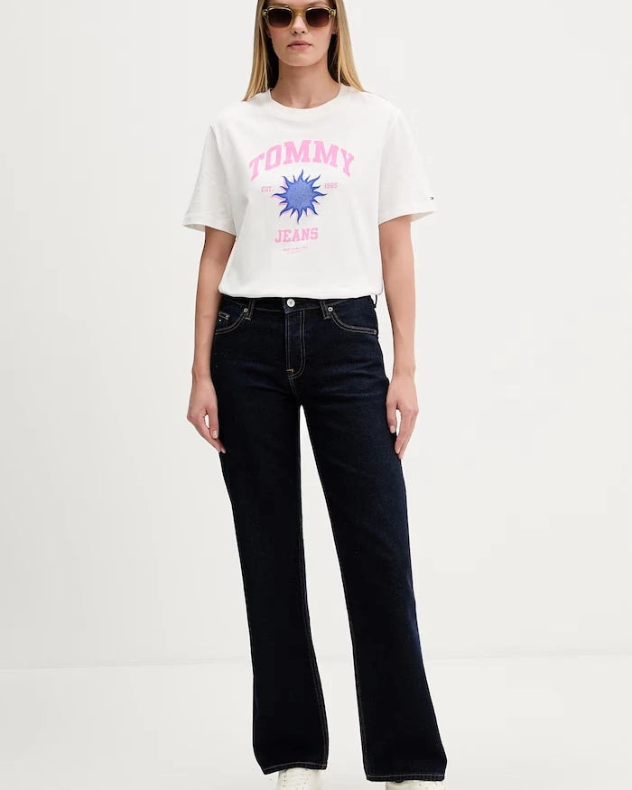 Tommy Jeans kadın pamuklu tişört