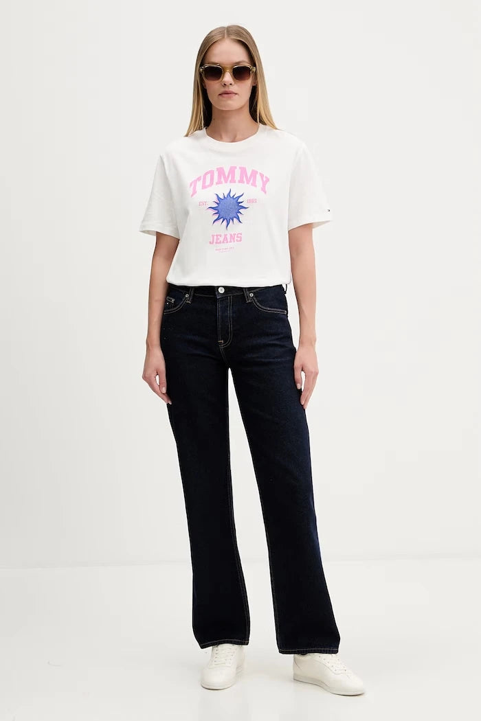 Tommy Jeans kadın pamuklu tişört