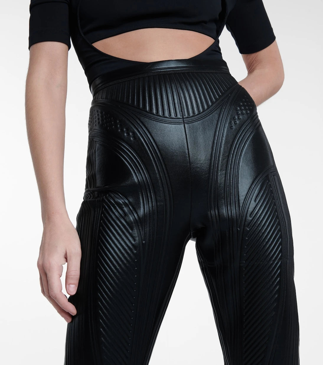 Mugler - Kabartmalı dalgıç taytı