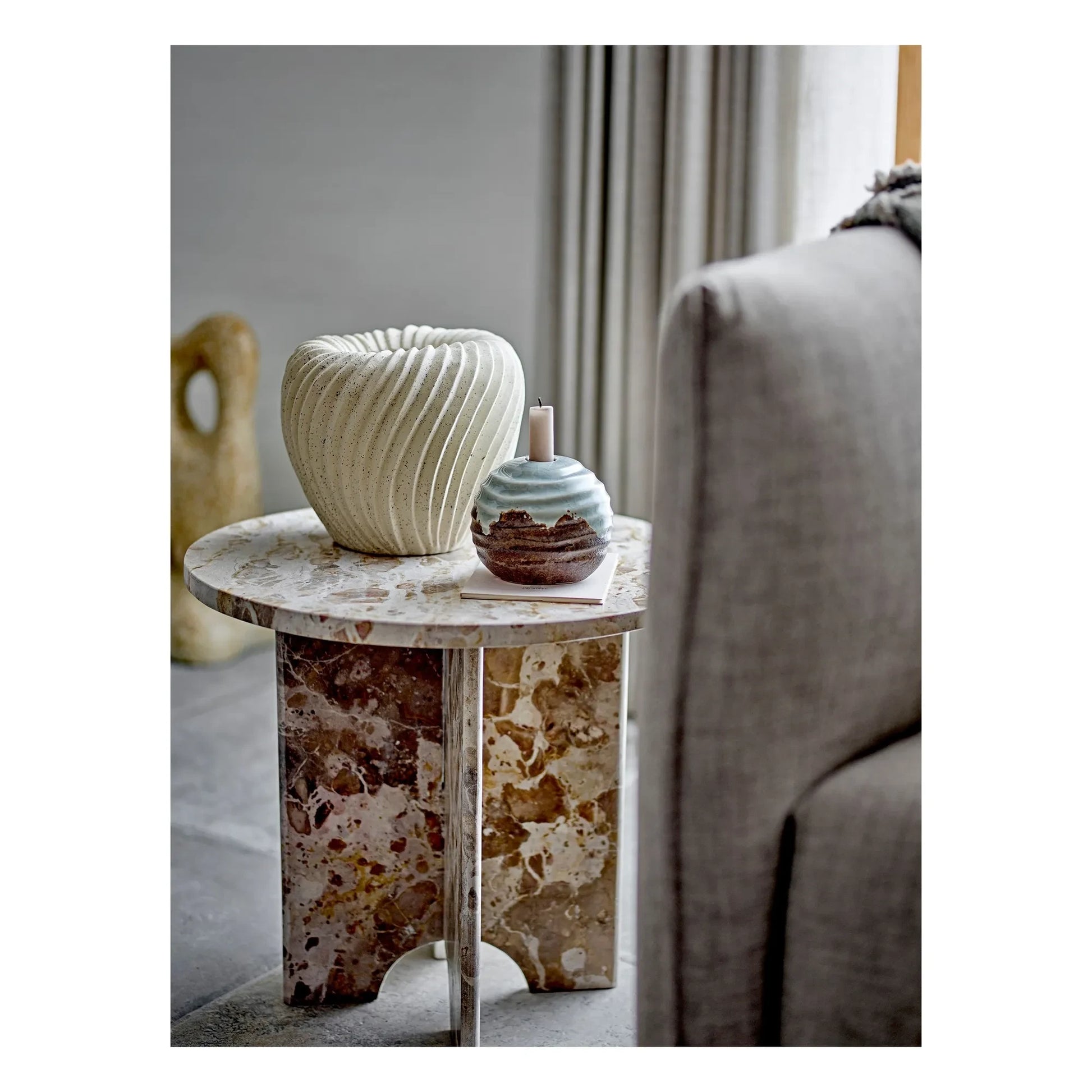 Bloomingville - Jasmia side table in marble | Brown