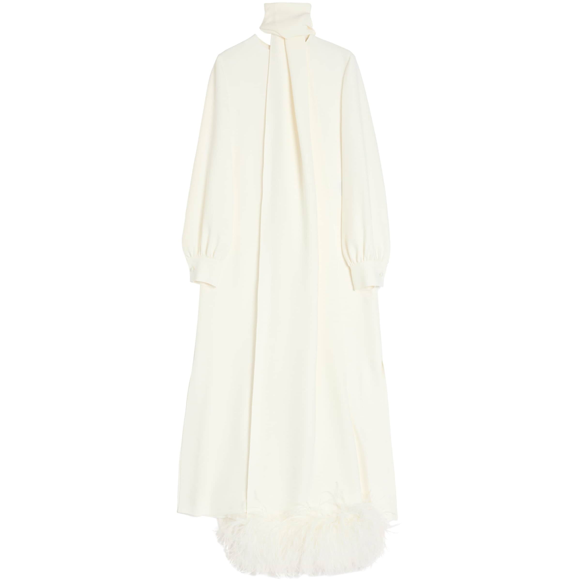 Valentino Ivory Silk Tie-Detail Maxi Dress