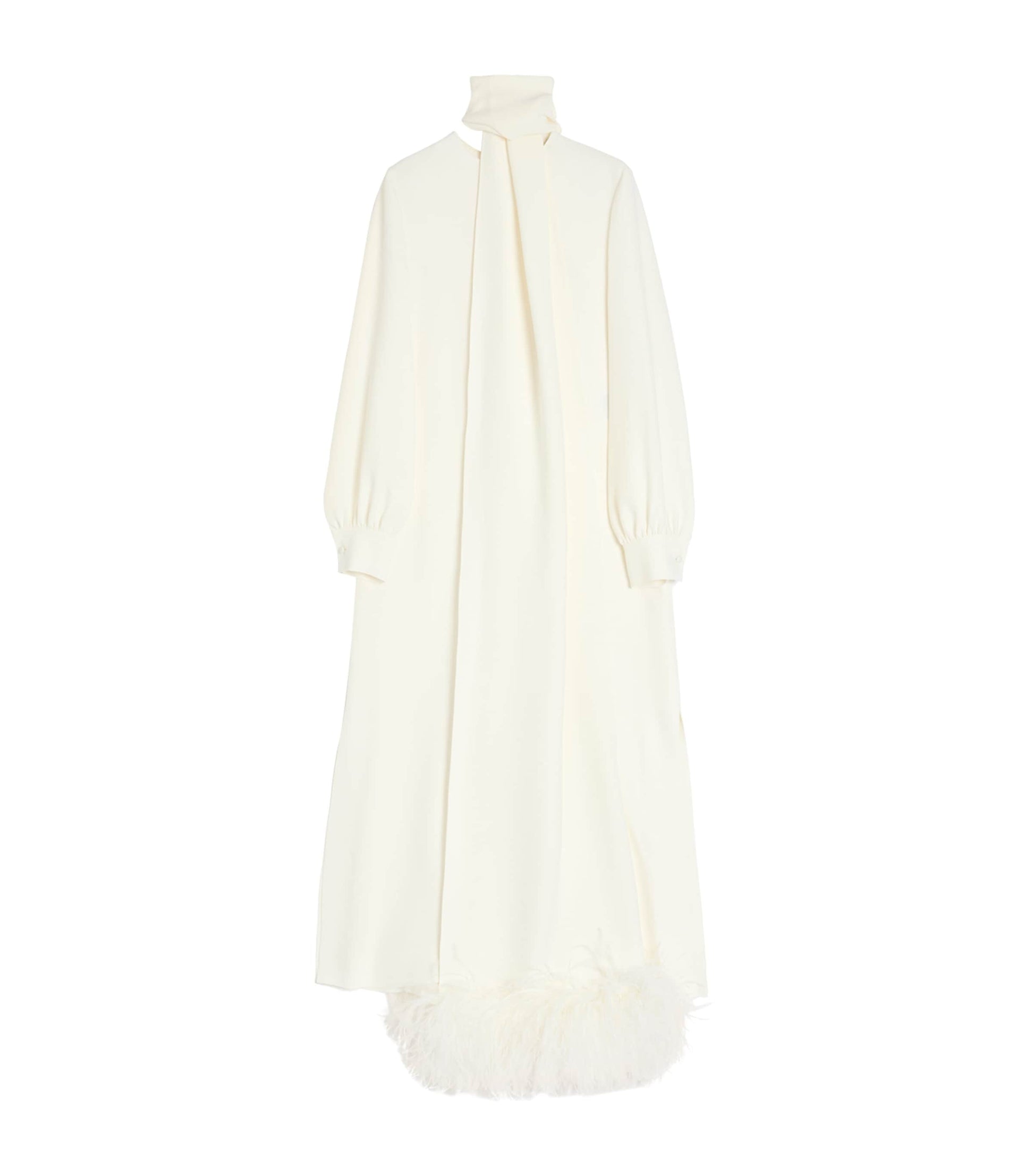 Valentino Ivory Silk Tie-Detail Maxi Dress