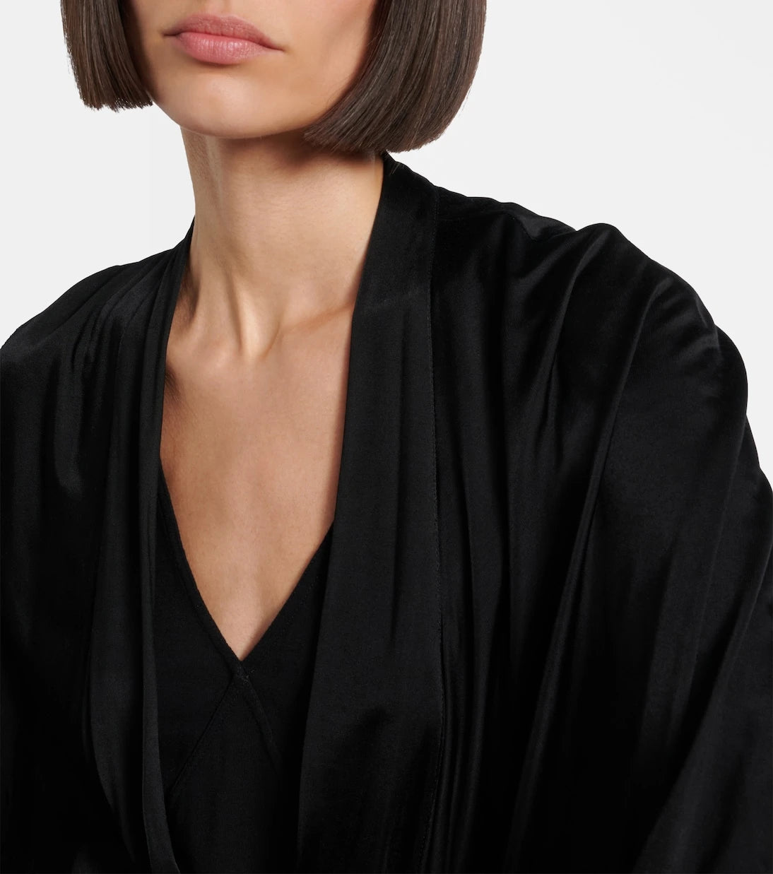 Rick Owens - Half Moon satin jersey cape