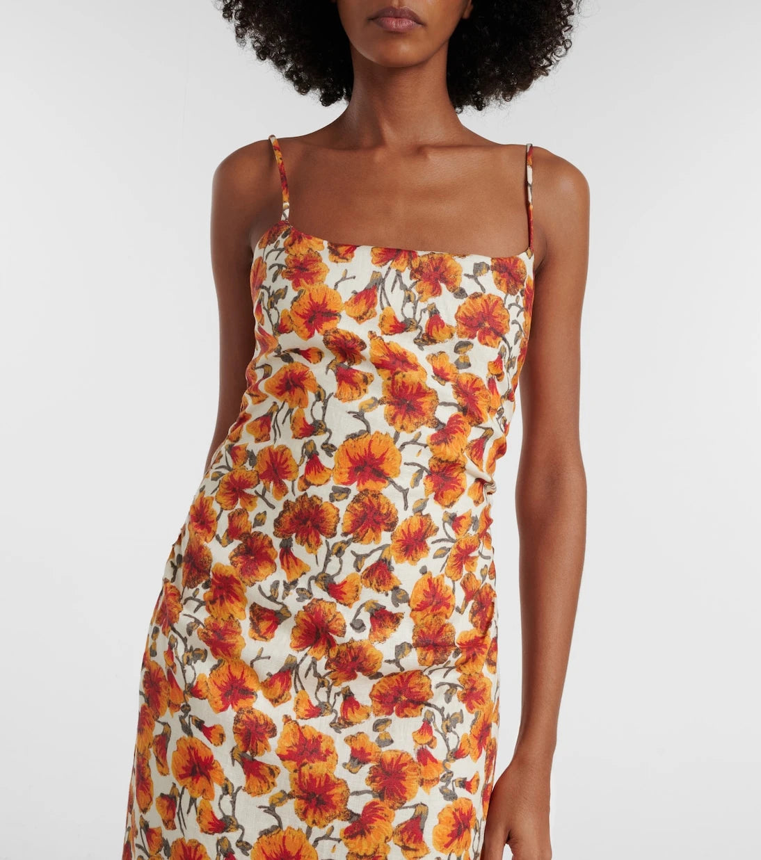 SIR - Floral linen midi dress