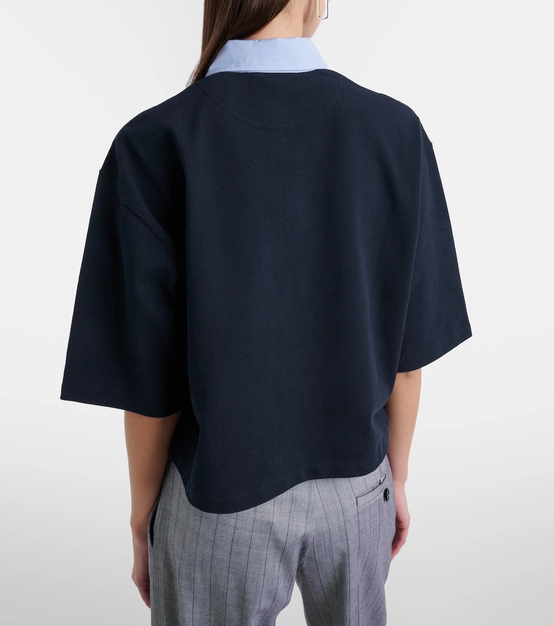 Stella McCartney - Cropped cotton piqué polo shirt