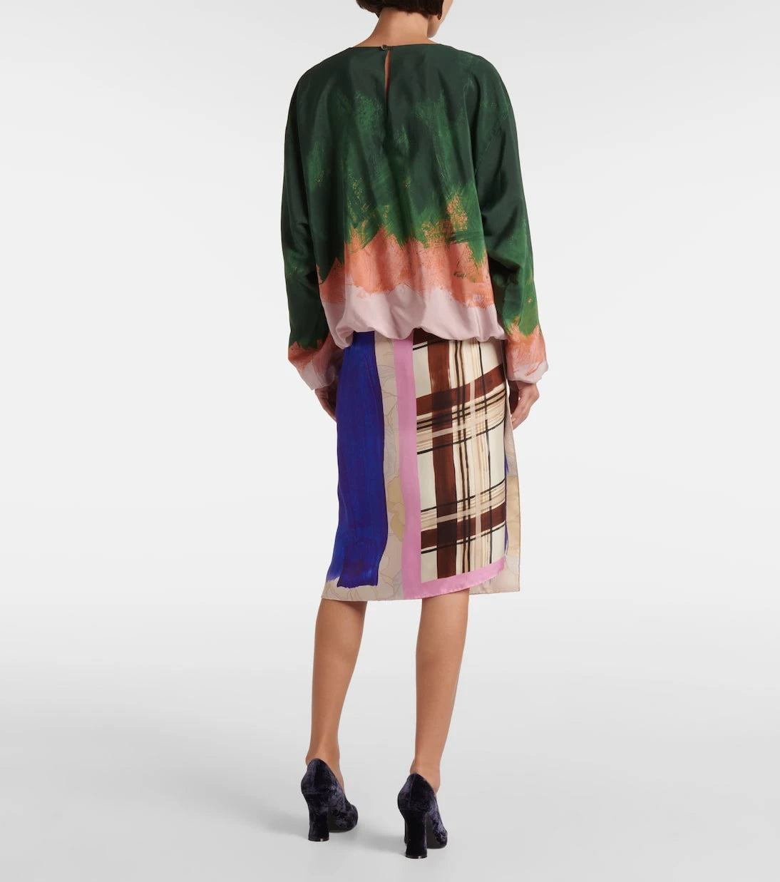 Dries Van Noten - Ombre ipek karışımlı bluz