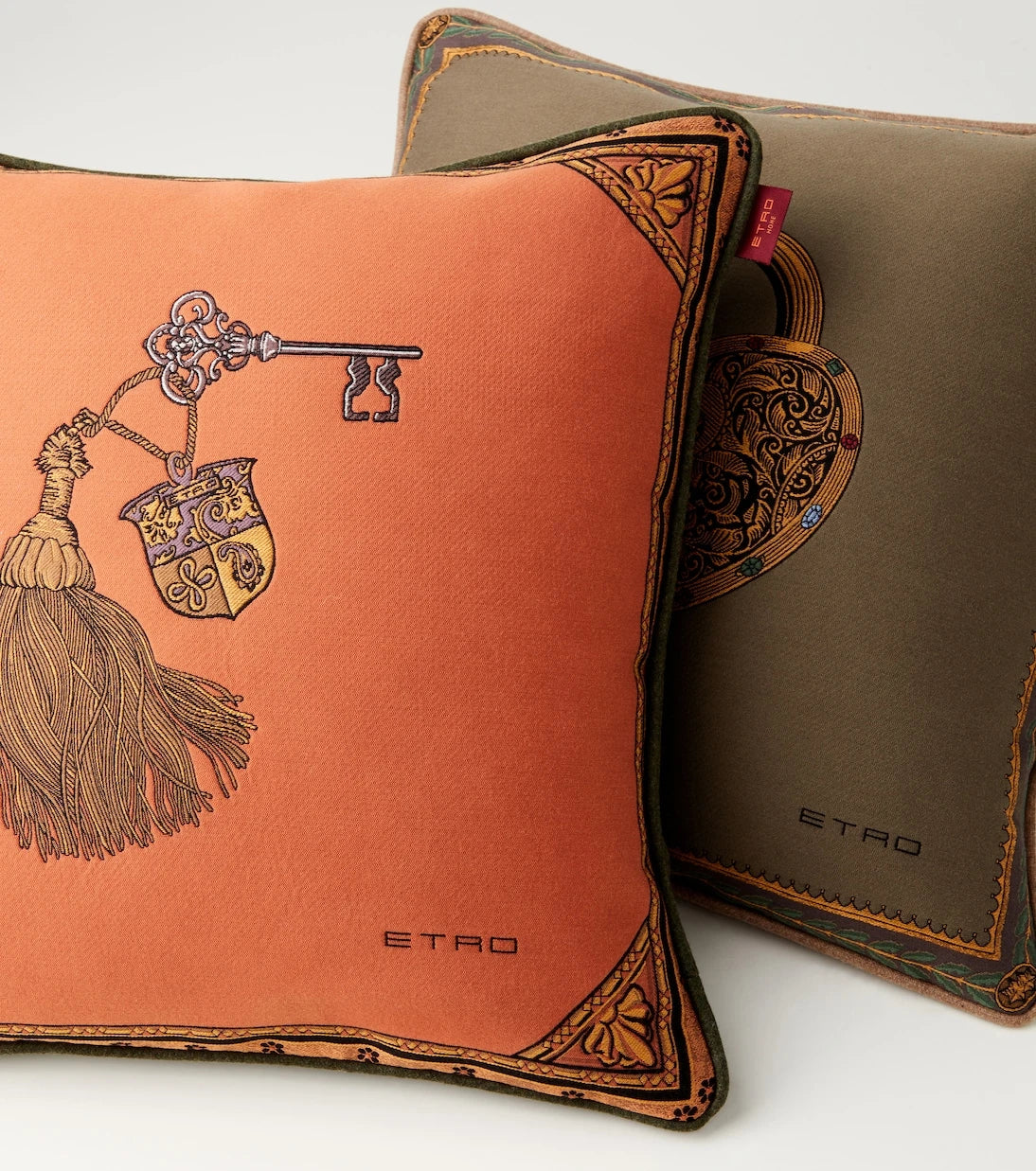 Etro - Herald embroidered cotton-blend cushion