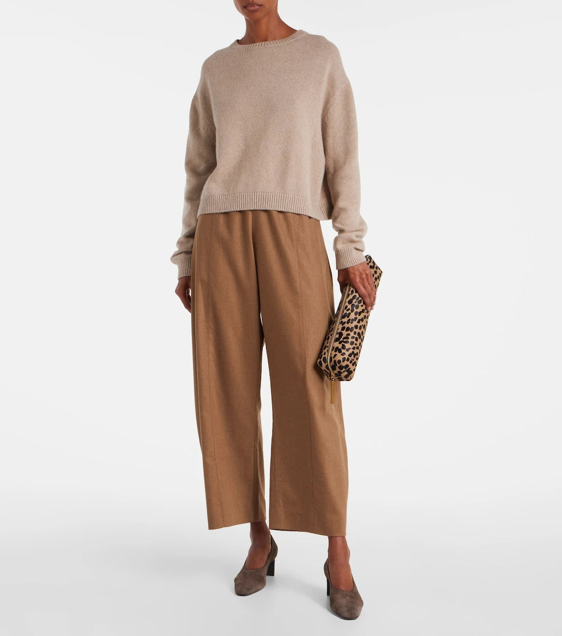 Khaite - Clover mid-rise wool barrel-leg pants