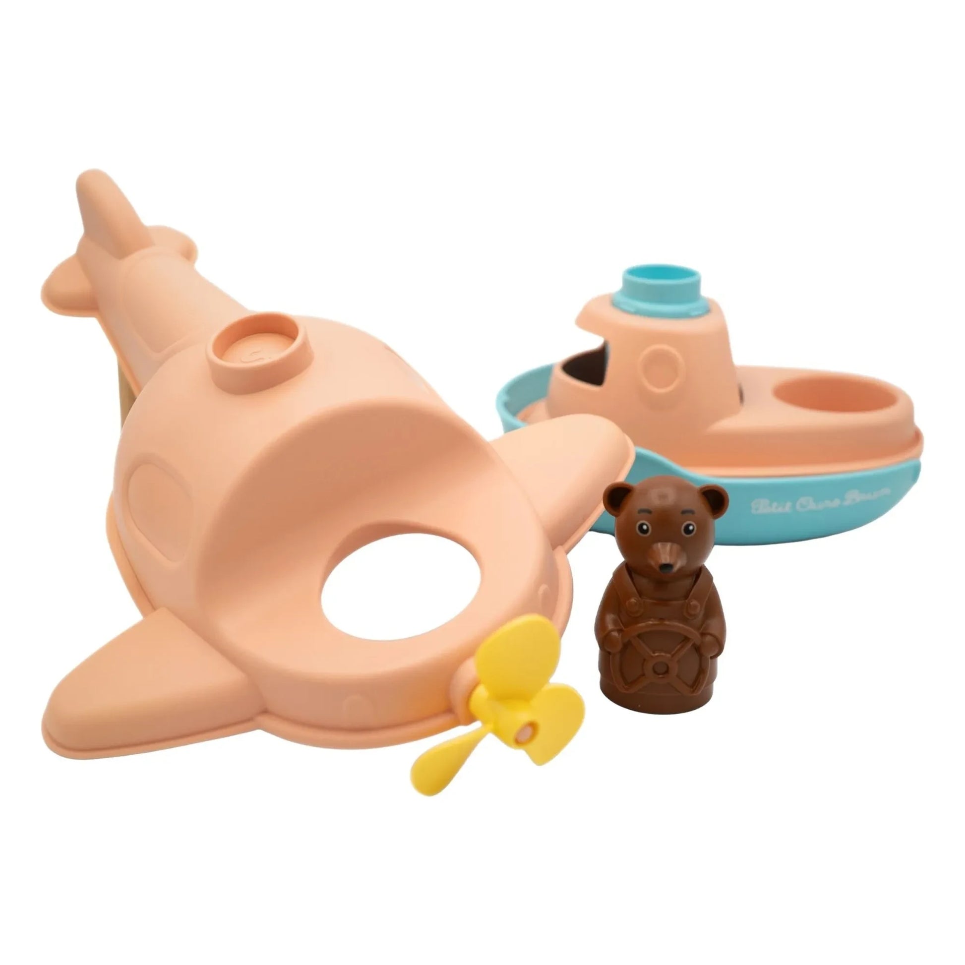 Simple - Bath floatplane - Single x Little Brown Bear | Peach