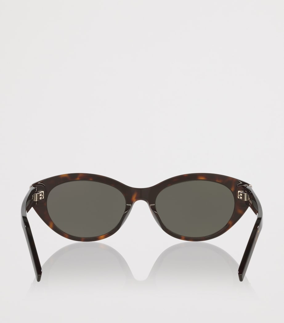 Saint Laurent Brown Acetate Round Sunglasses