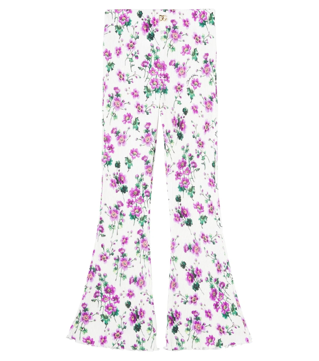 Dolce&Gabbana Kids - Costa floral cotton flared pants