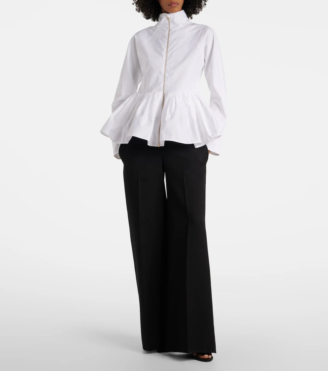 Alaïa - Peplum cotton poplin jacket