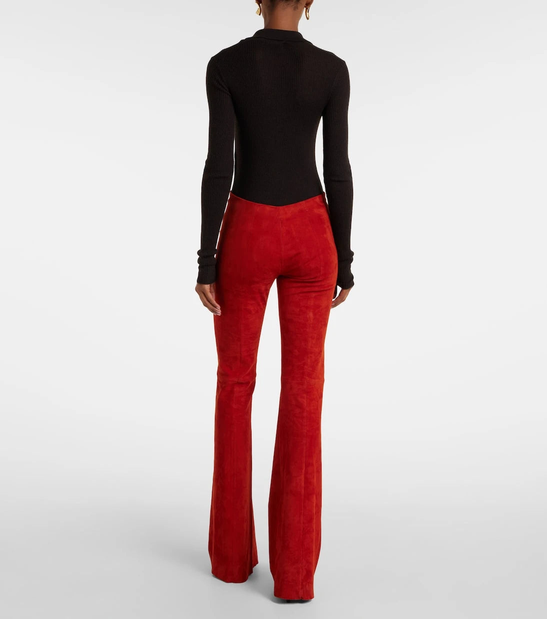 Stouls - Gege high-rise suede flared pants