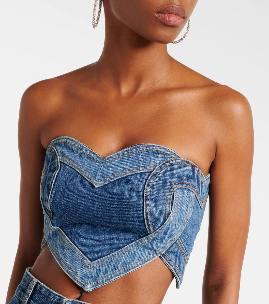 Area - Strapless denim top
