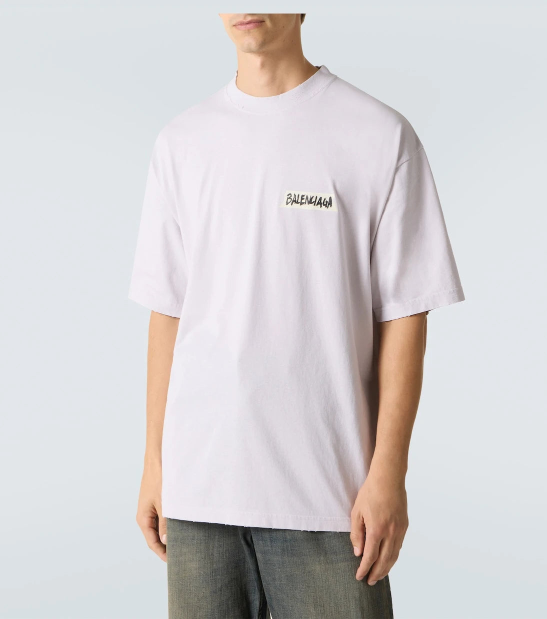Balenciaga - تي شيرت قطني بشعار الماركة