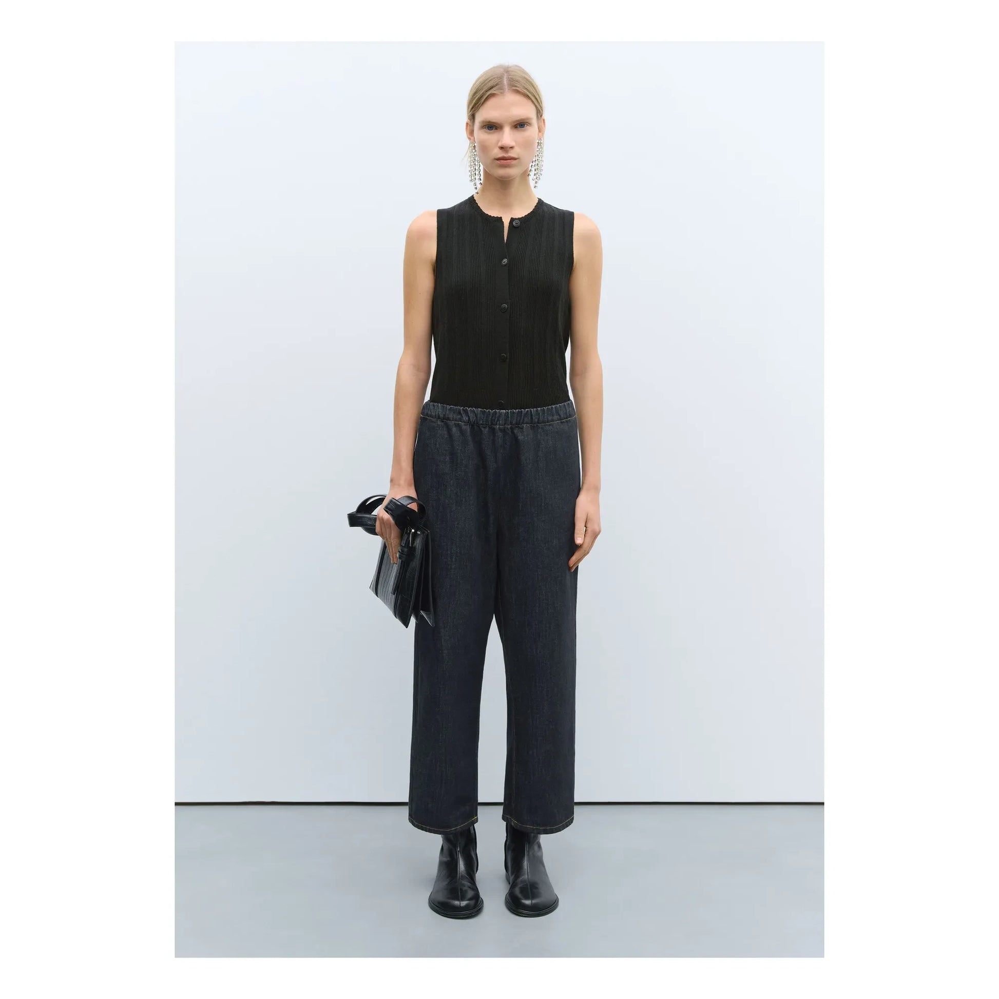 Cordera - Relaxed Elasticated Jeans Organic Cotton | Black