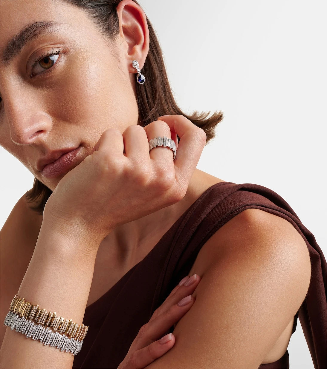 Suzanne Kalan - Classic Milli 18kt white gold ring with diamonds