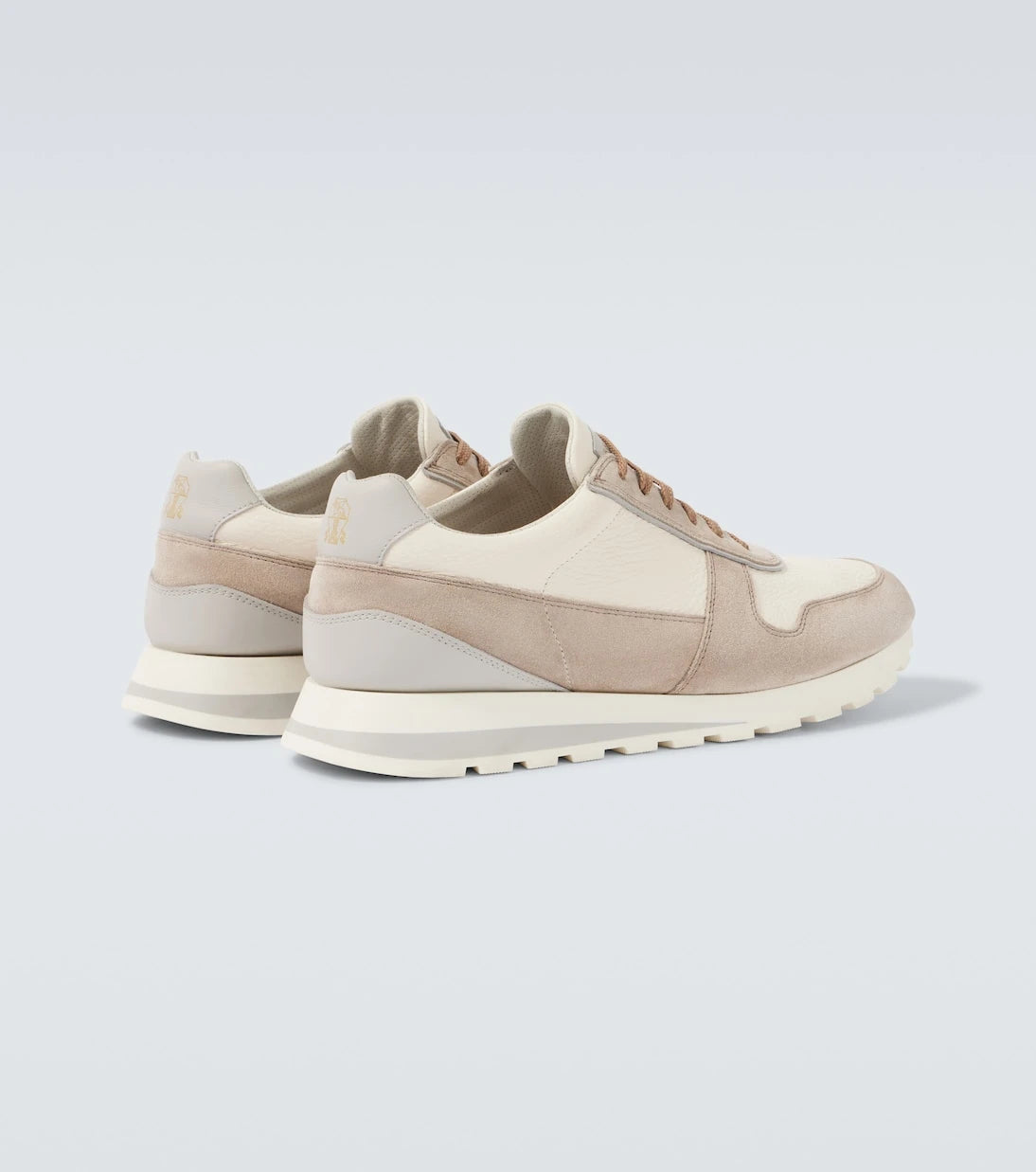 Brunello Cucinelli - Suede-trimmed leather sneakers