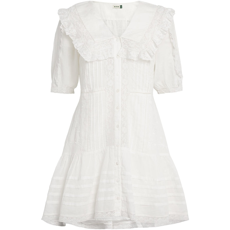White Cotton Dove Mini Dress