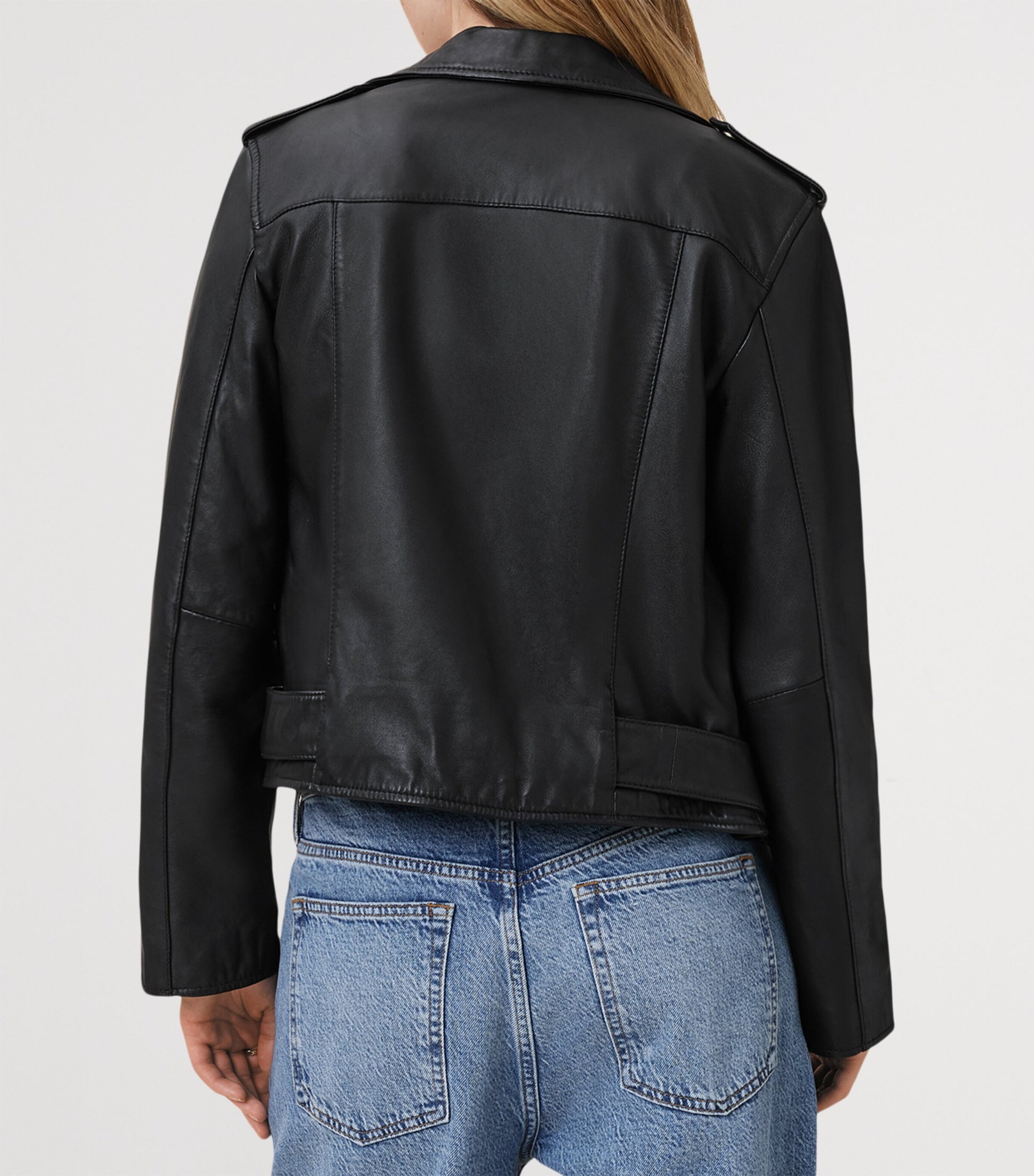 Leather Balfern Jacket BLACK/GOLD