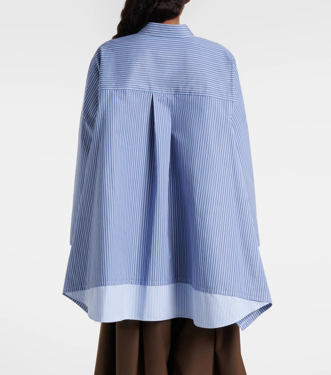 Sacai - Striped oversized cotton-blend shirt