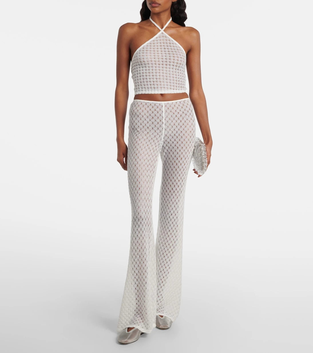 Missoni - Open-knit lamé wide-leg pants