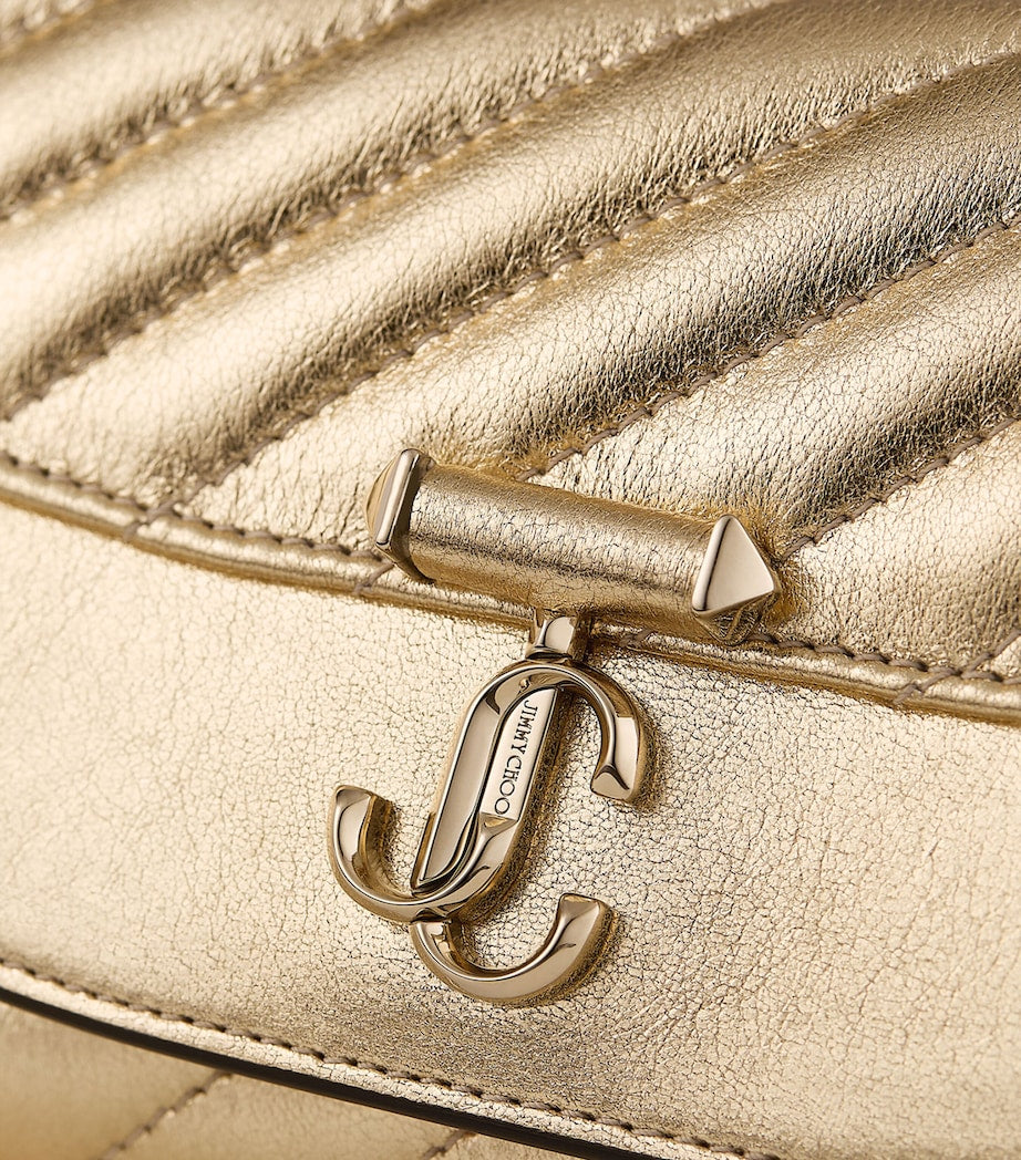 Gold Leather Curve Chain Wallet