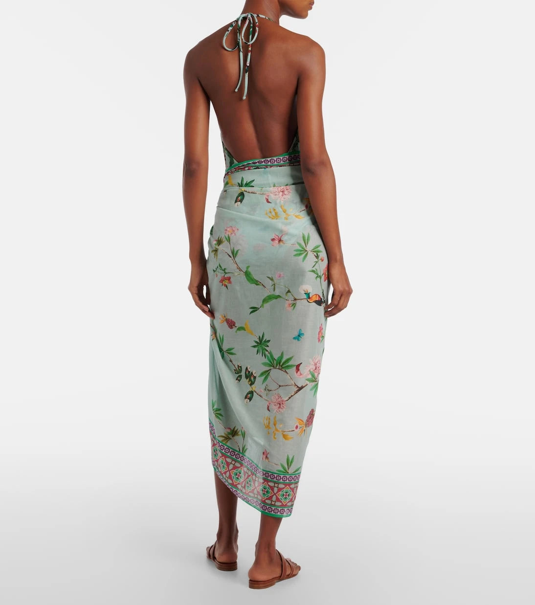 La DoubleJ - Floral cotton voile beach cover-up