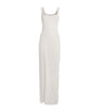 Clio Peppiatt Ivory Crystal Square-Neck Gown