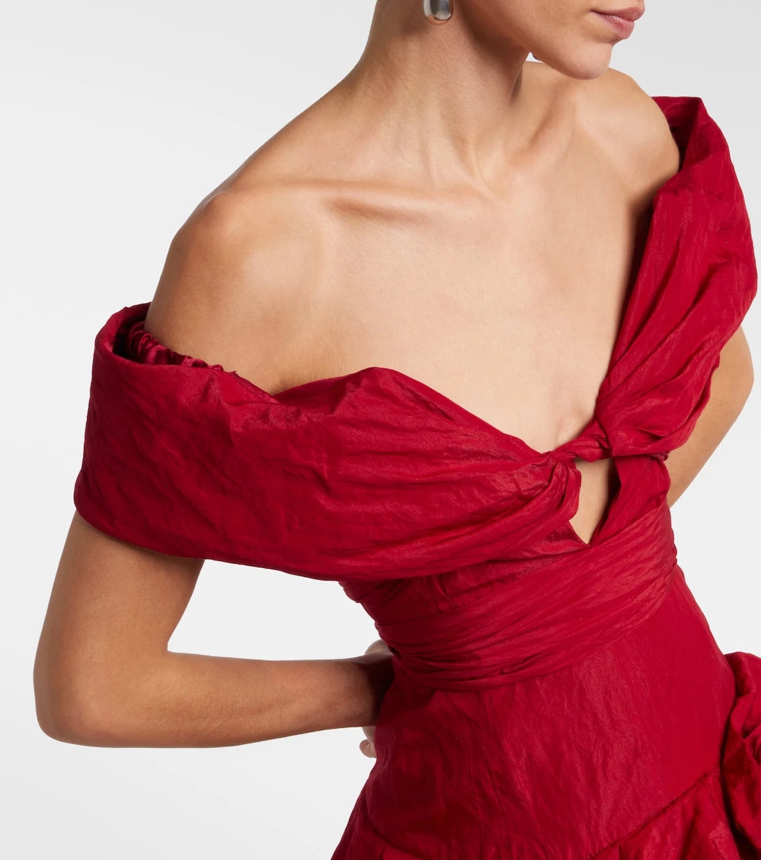 Magda Butrym - Off-shoulder cotton-blend taffeta minidress