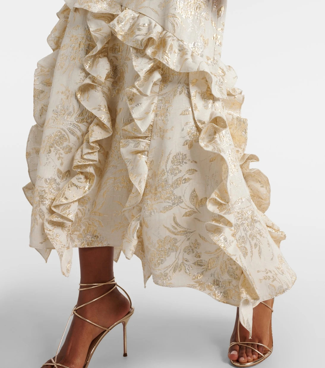 Markarian - Calandra ruffled floral jacquard midi dress