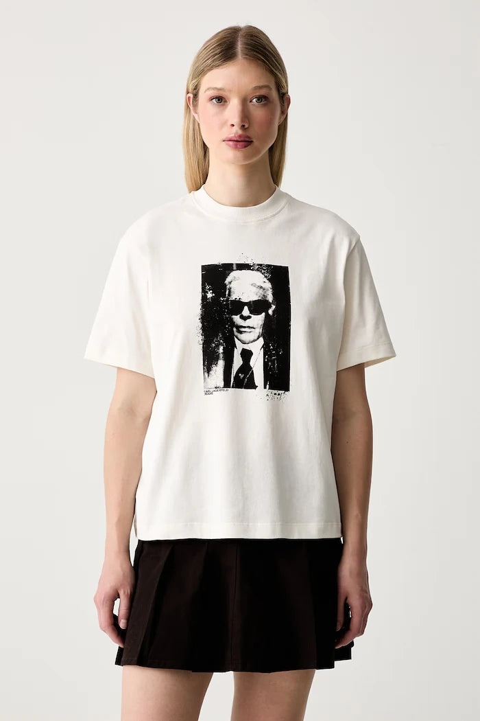 Karl Lagerfeld Jeans kadın pamuklu tişört
