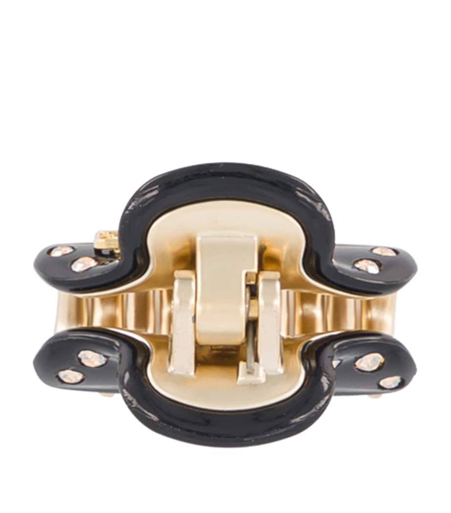 Gold-Plated Crystal-Embellished Claw Hair Clip