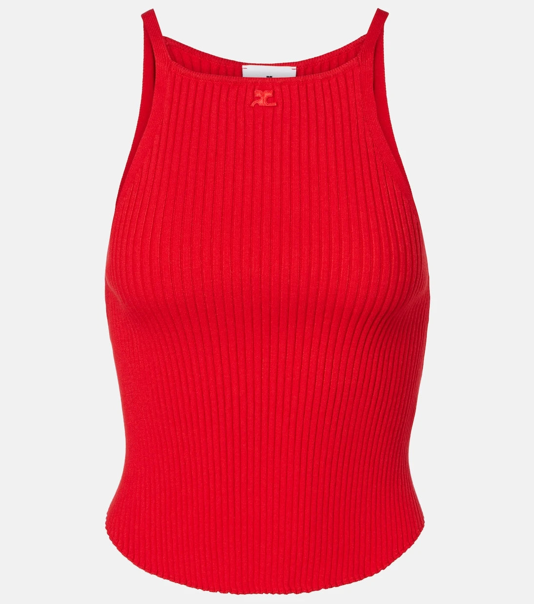 Courrèges - Circle logo ribbed-knit tank top