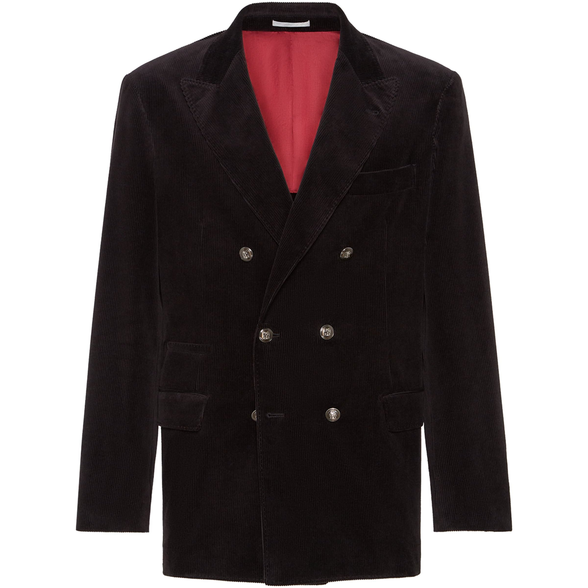 Brunello Cucinelli Black Cotton-Cashmere Corduroy Deconstructed Blazer