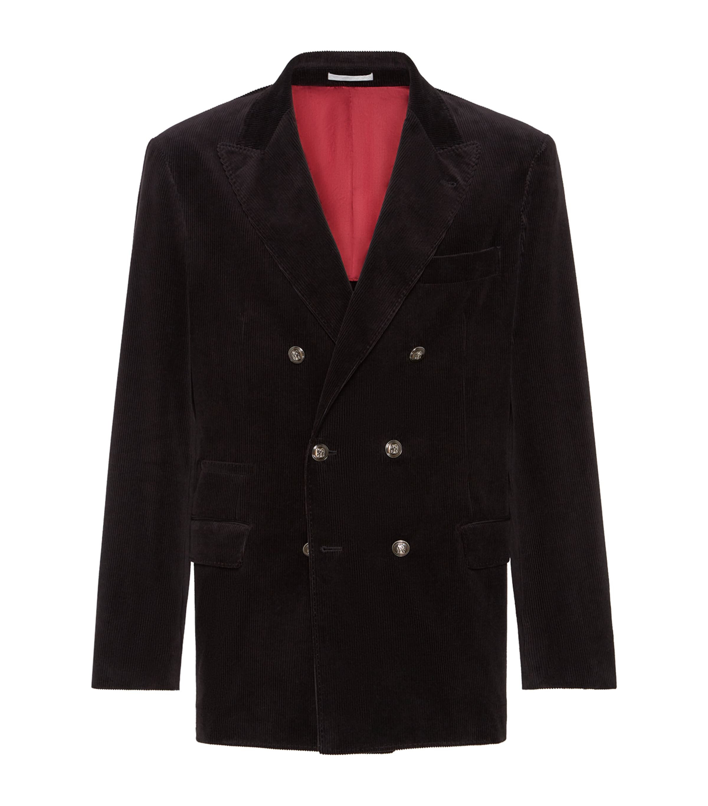 Brunello Cucinelli Black Cotton-Cashmere Corduroy Deconstructed Blazer