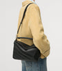 Small Leather Stripe Puzzle Edge Top-Handle Bag
