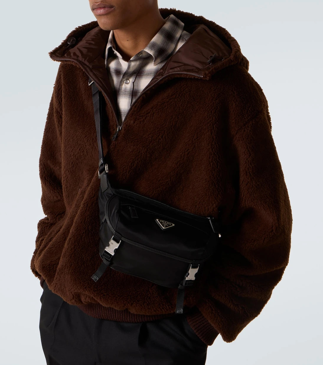 Prada - Re-Nylon leather-trimmed belt bag