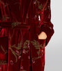 Red Embroidered Velvet Robe