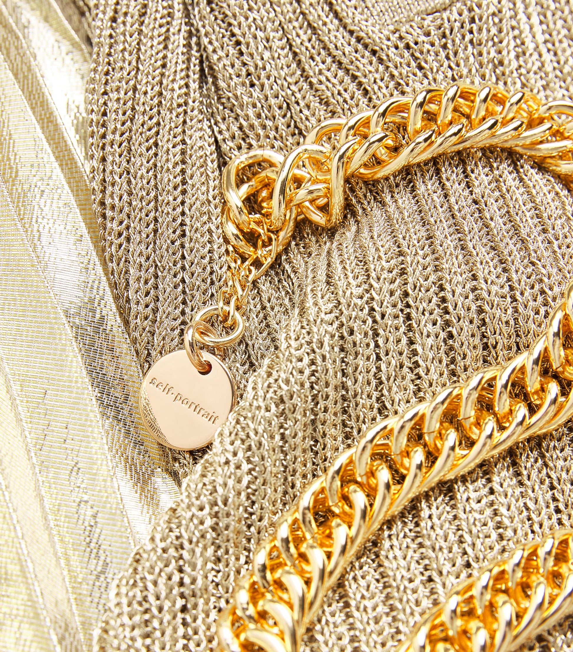 Self-Portrait Gold Lurex Ribbed Maxi Dress