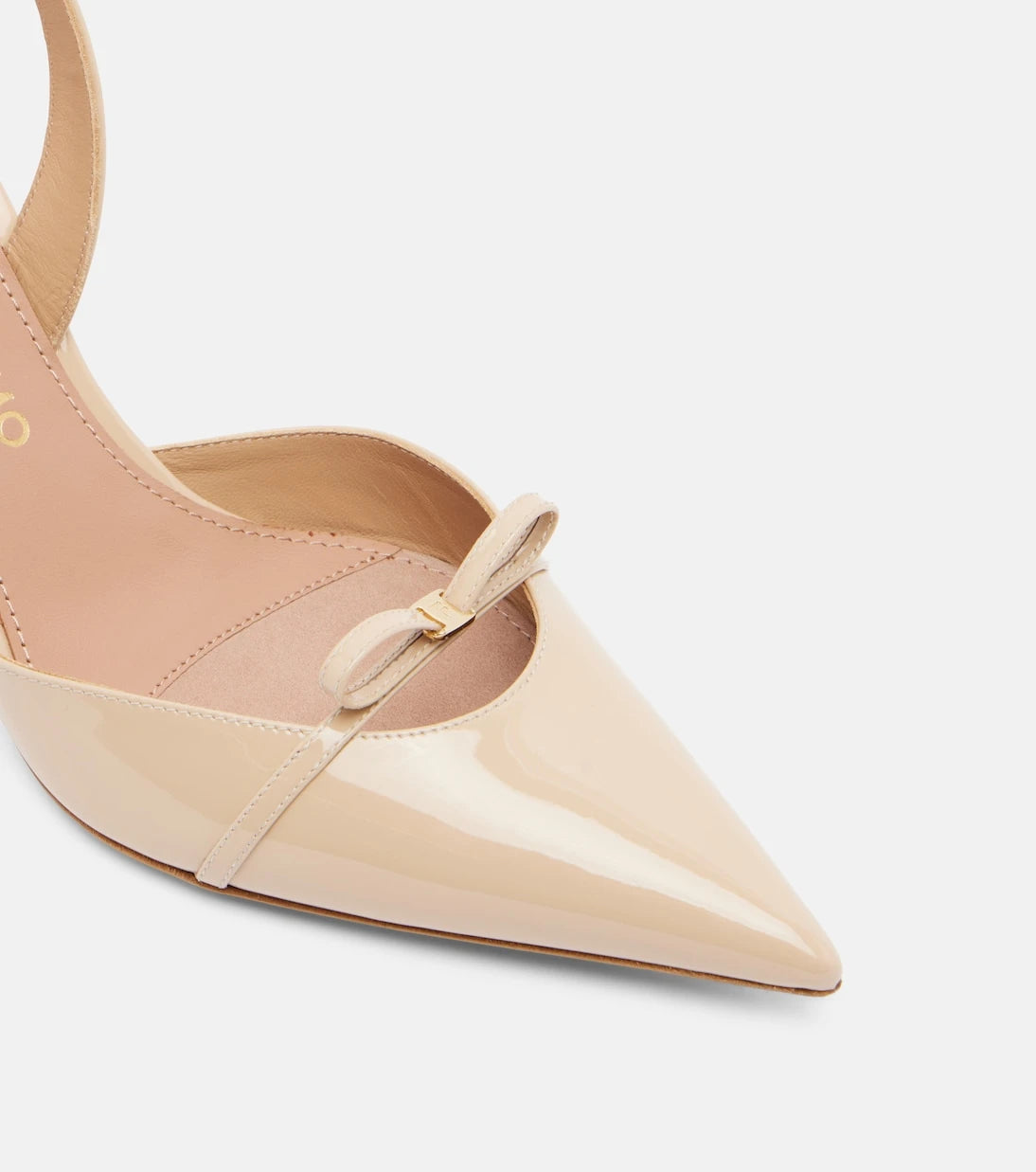 Ferragamo - Bow-detail patent leather slingback pumps