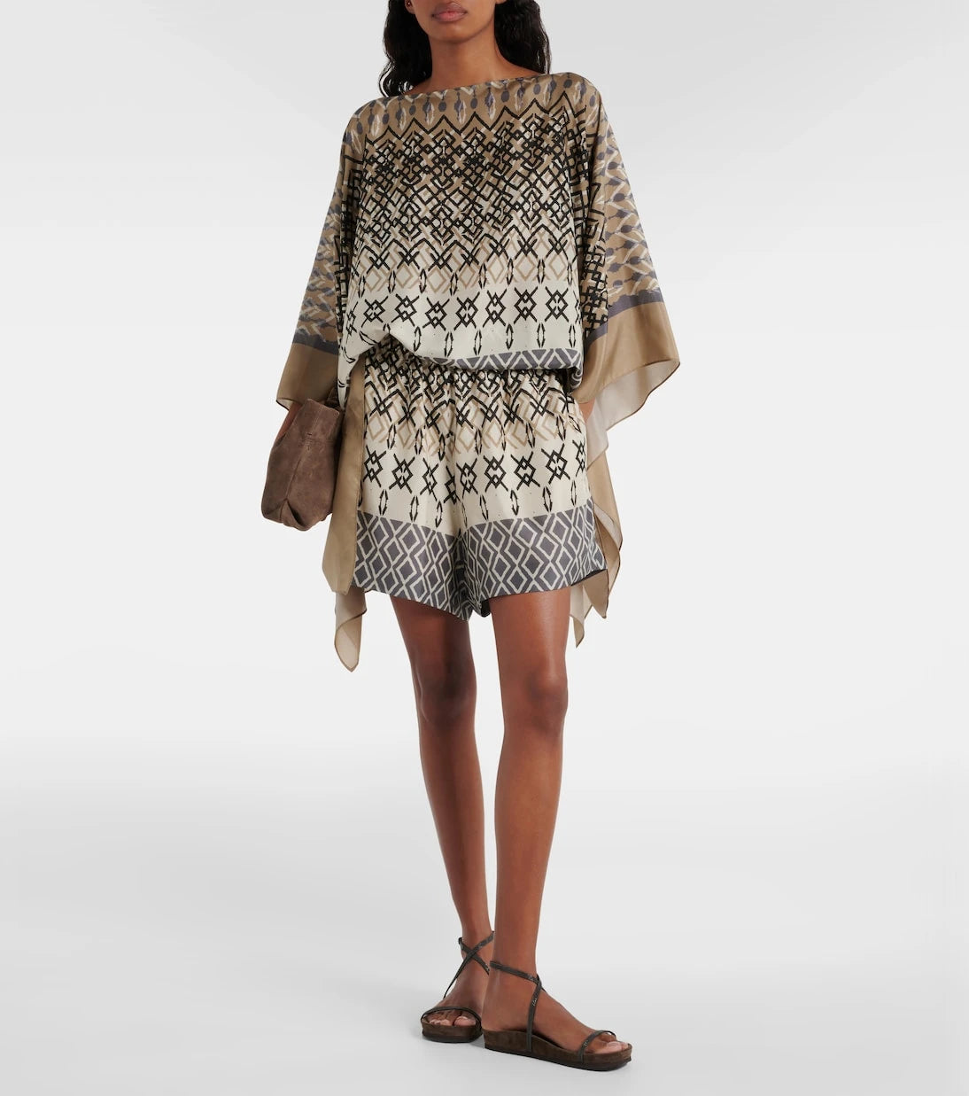 Brunello Cucinelli - Printed silk shorts