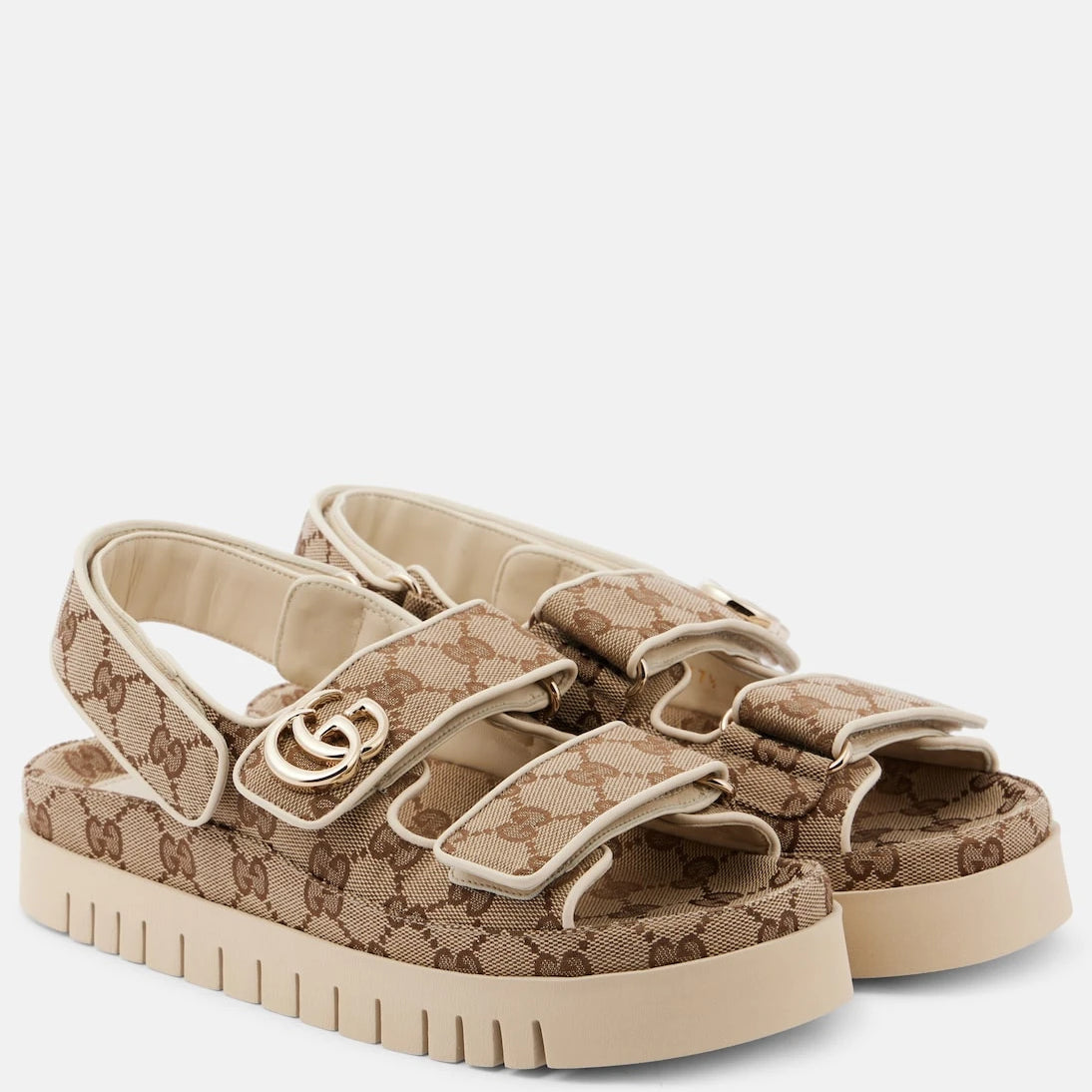 Gucci - New Marmont GG leather-trimmed sandals
