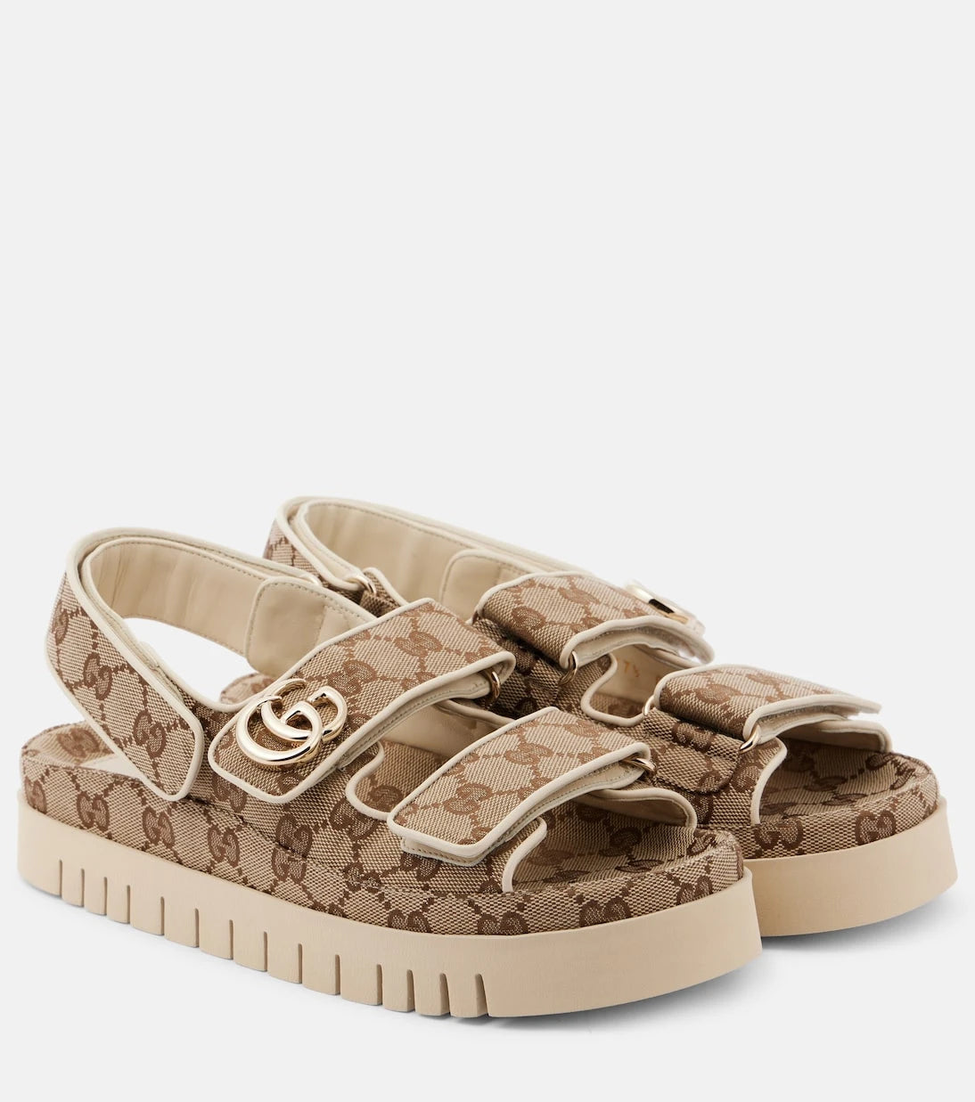 Gucci - New Marmont GG leather-trimmed sandals