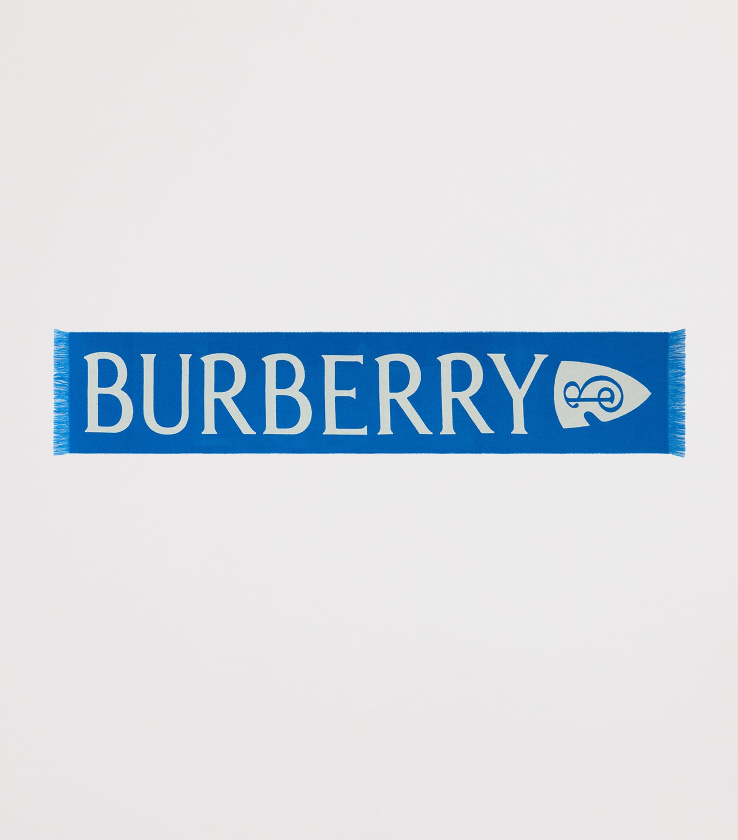 Blue Wool Logo Scarf