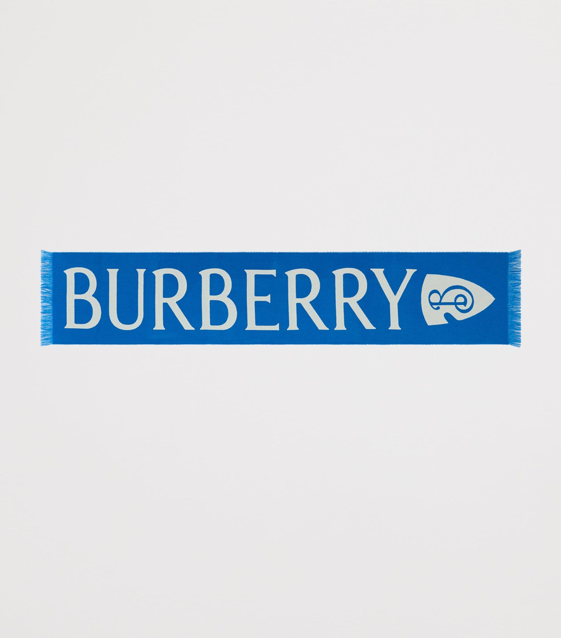 Blue Wool Logo Scarf