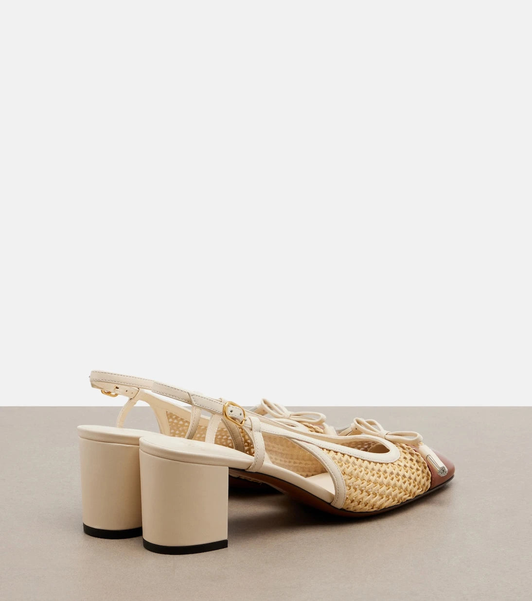 Valentino Garavani - Valet Du Roi leather-trimmed slingback pumps