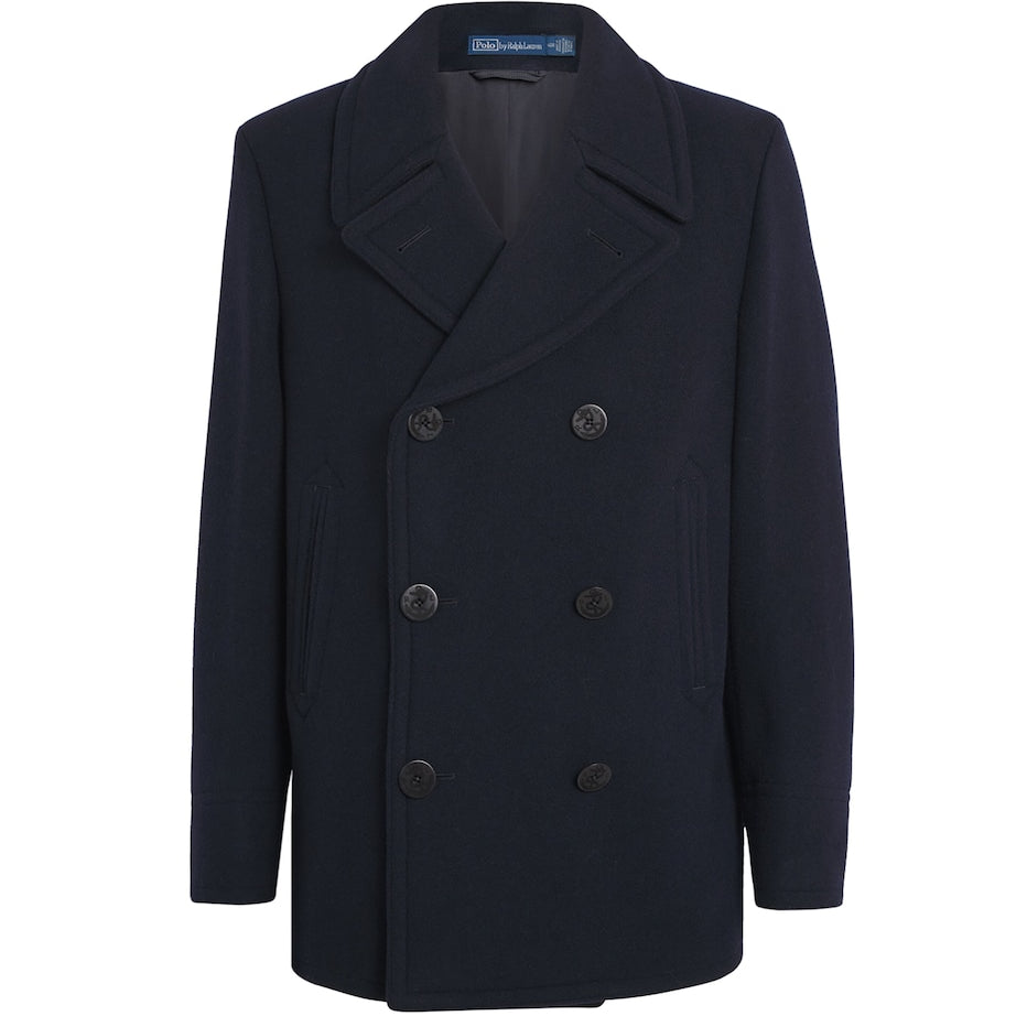 Wool-Blend Melton Peacoat NAVY