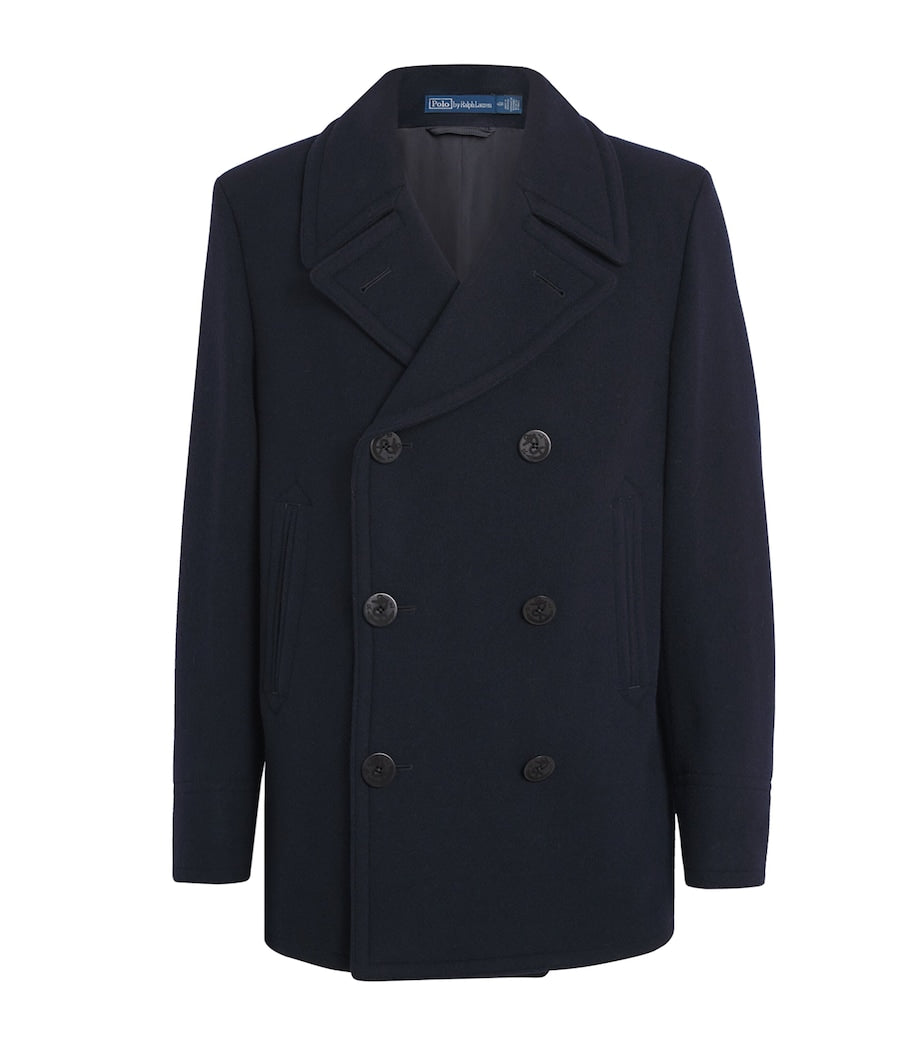 Wool-Blend Melton Peacoat NAVY